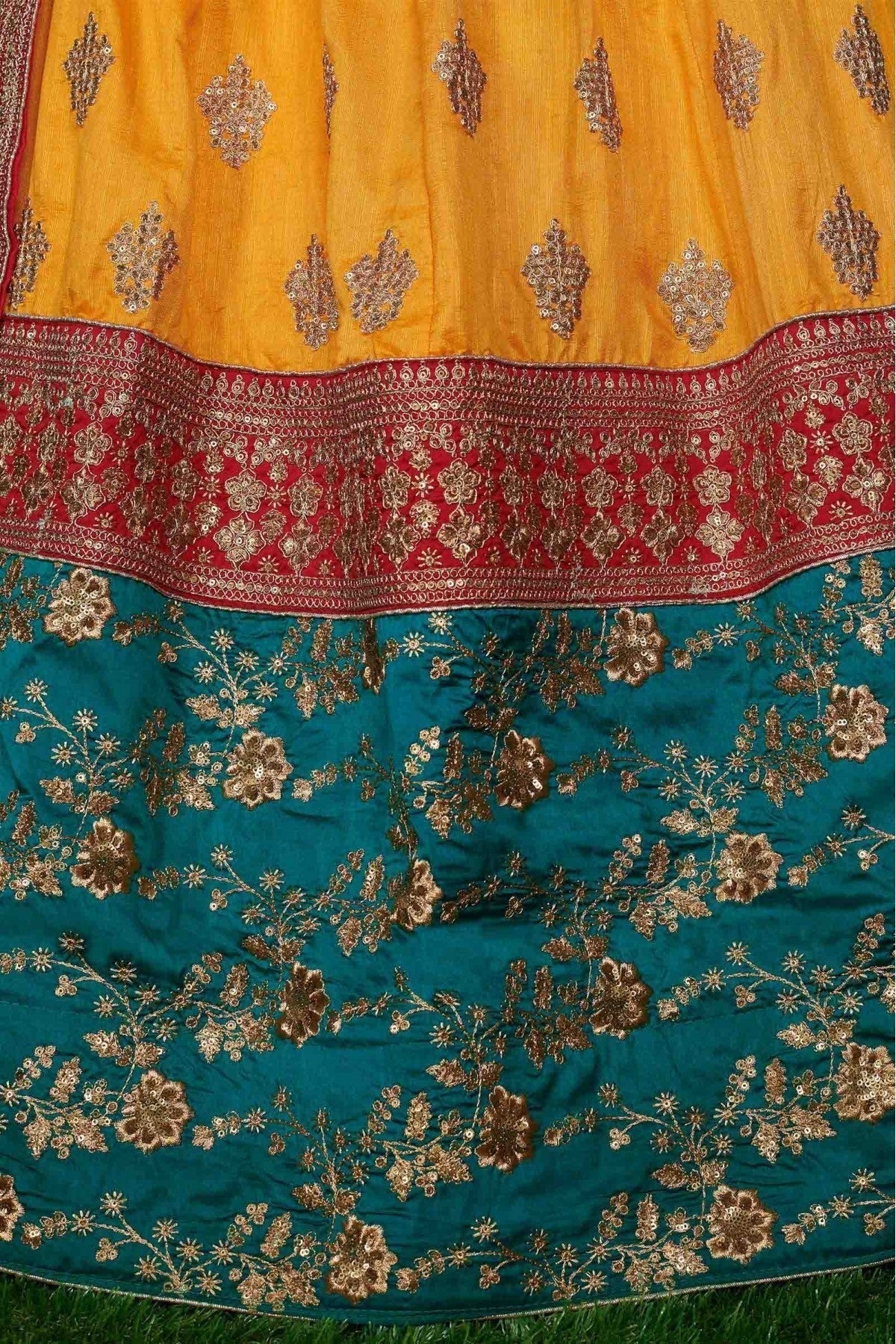 Yellow Taffeta Silk and Banarasi Silk Lehenga Choli NCLC10110242