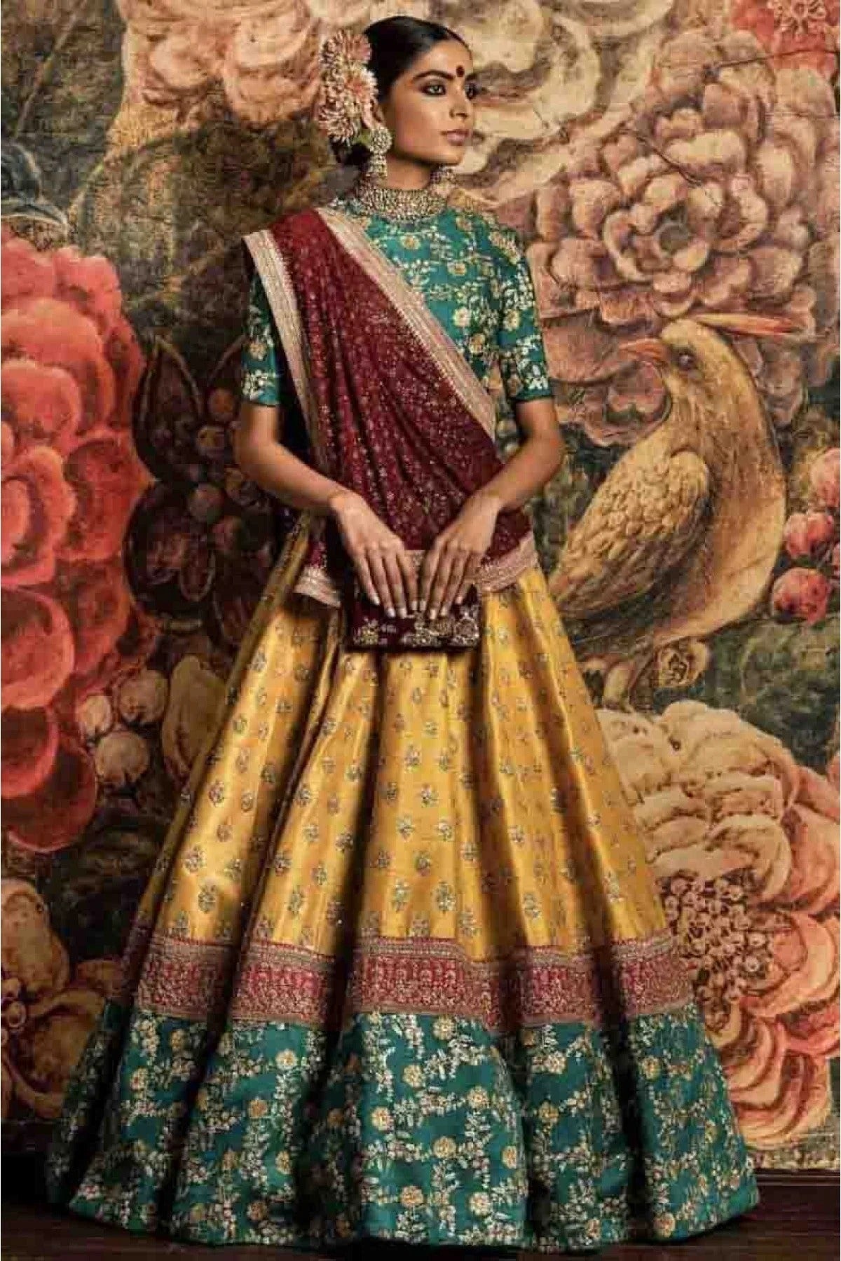 Yellow Taffeta Silk and Banarasi Silk Lehenga Choli NCLC10110242