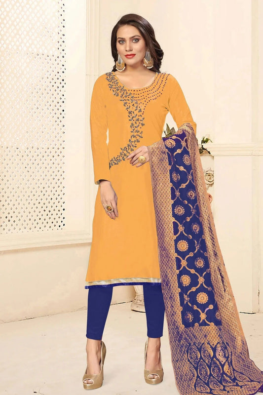 Yellow Unstitched Jaam Cotton Straight Suit NCUS11610365
