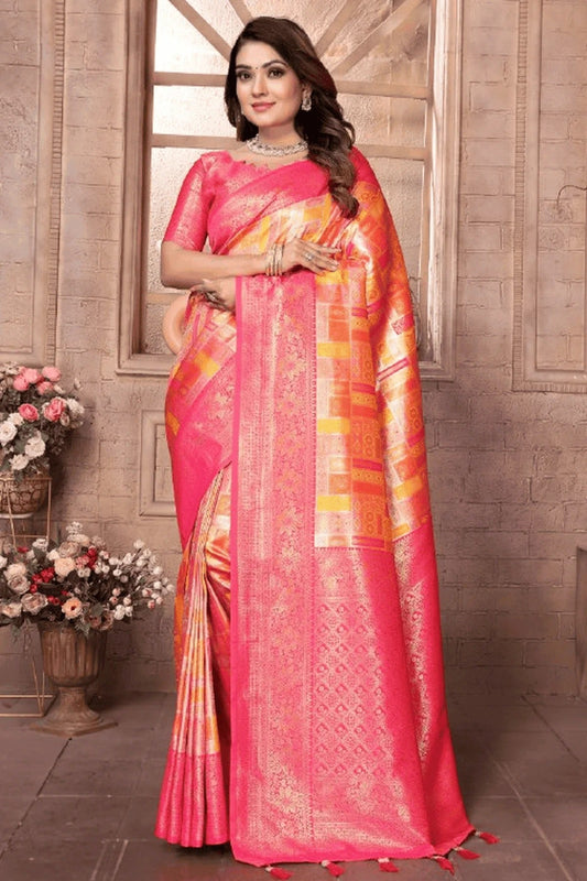Yellow Woven Banarasi Chaturi Silk Traditional Saree NCSD12510156