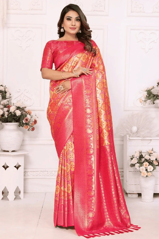 Yellow Woven Banarasi Silk Traditional Saree NCSD12510189