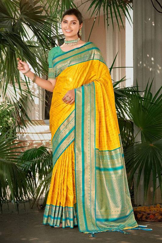 Yellow Woven Silk Saree NCSD11010475