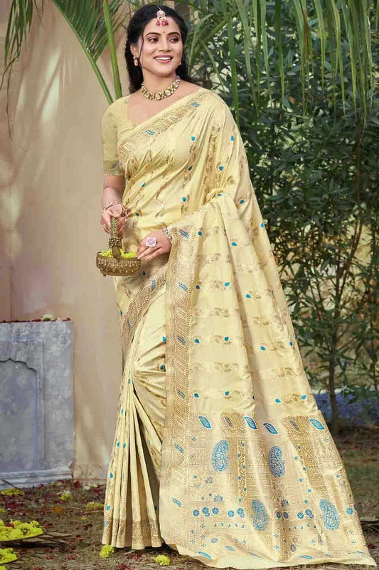 Yellow Woven Silk Traditional Saree NCSD11010124