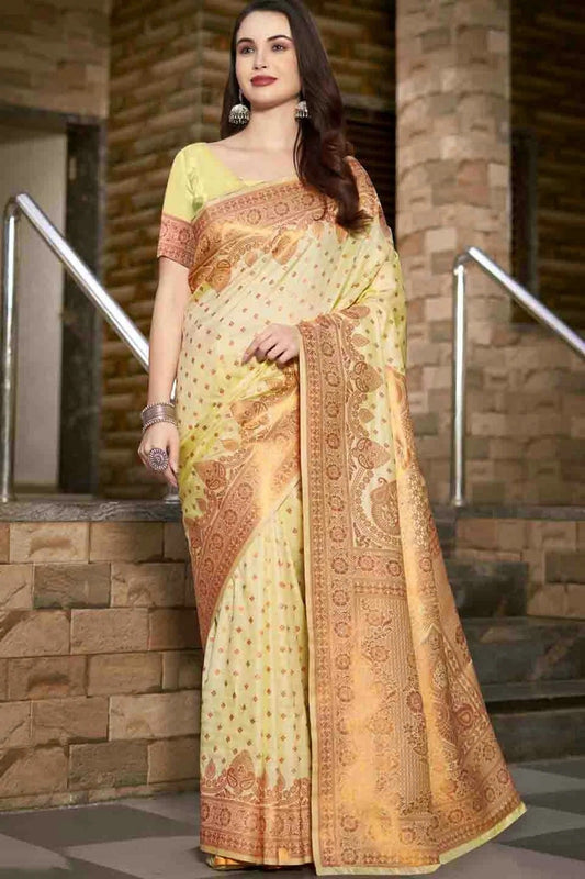 Yellow Woven Silk Traditional Saree NCSD11010146